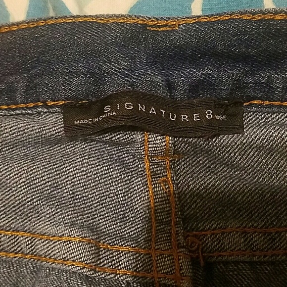 High Waisted Dark Jean Ripped Shorts - Picture 3 of 4